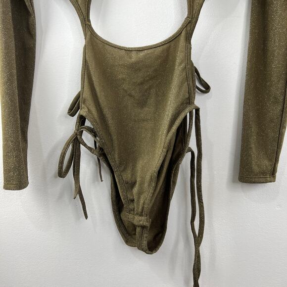 Savage X Green Sleep & Shine Teddy Bodysuit Mock Neck Classic Size Large L NEW - Picture 3 of 9